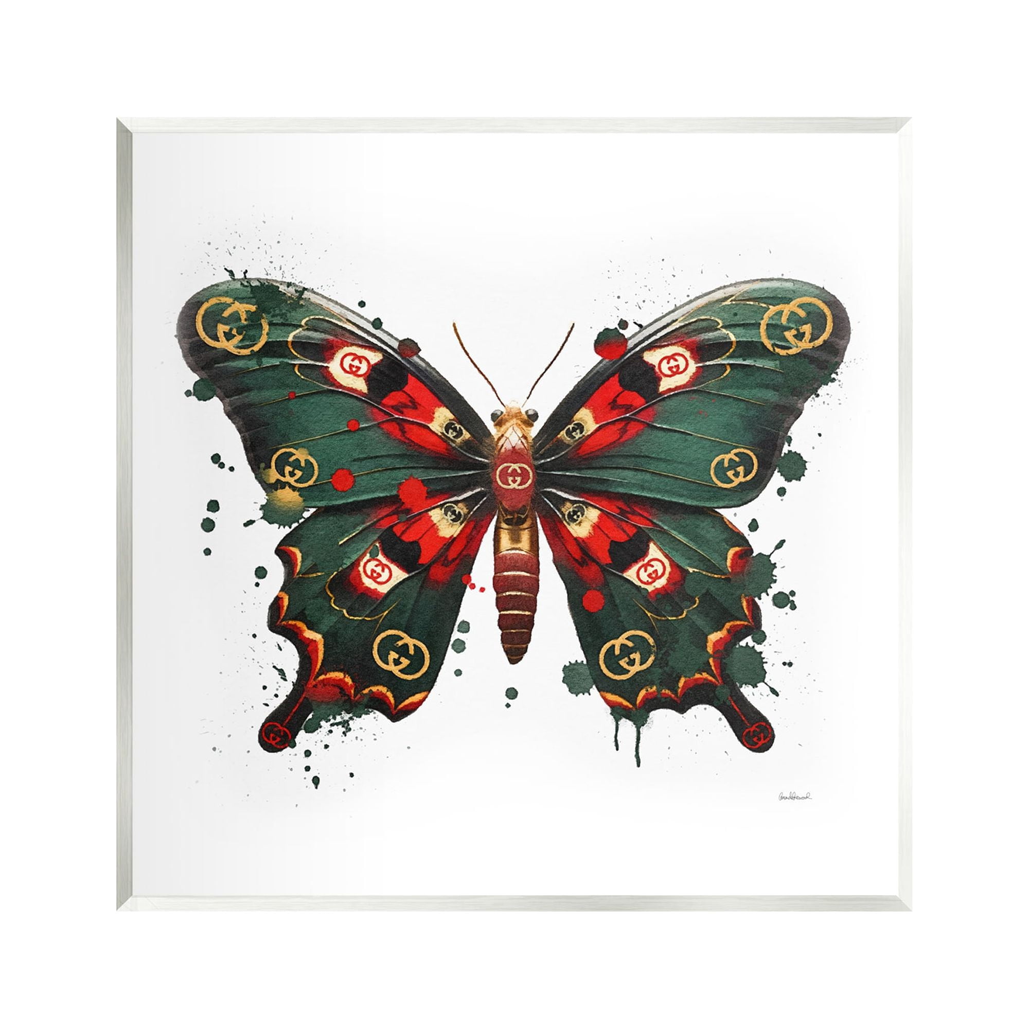 Stupell Industries Fashion Brand Butterfly Animals & Insects Painting Unframed Art Print Wall Art, 12 x 12