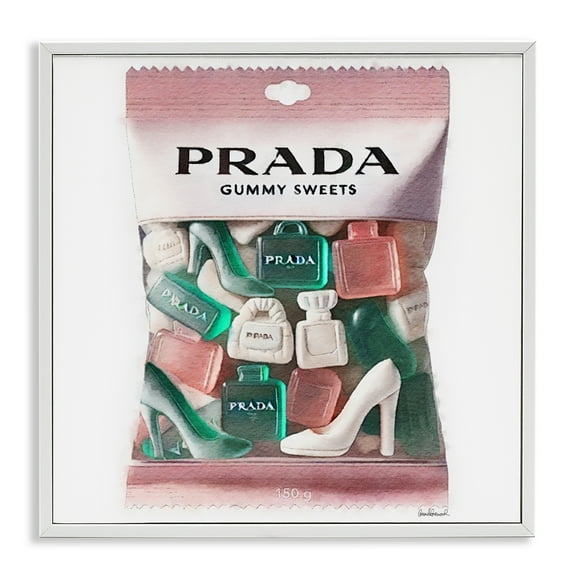 Stupell Industries Fashion Brand Candies Fashion Painting White Framed Art Print Wall Art, 12 x 12