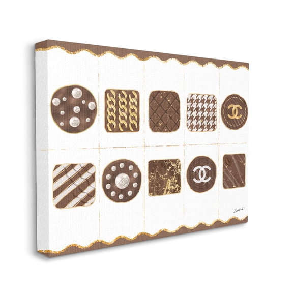 Stupell Industries Fashion Brand Candy Box Gold Glam Design Canvas Wall Art by Ziwei Li
