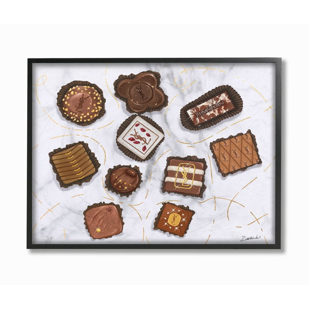 Stupell Industries Fashion Brand Candys Glam Food Painting Graphic Art Black Framed Art Print Wall Art, 11x14, by Ziwei Li