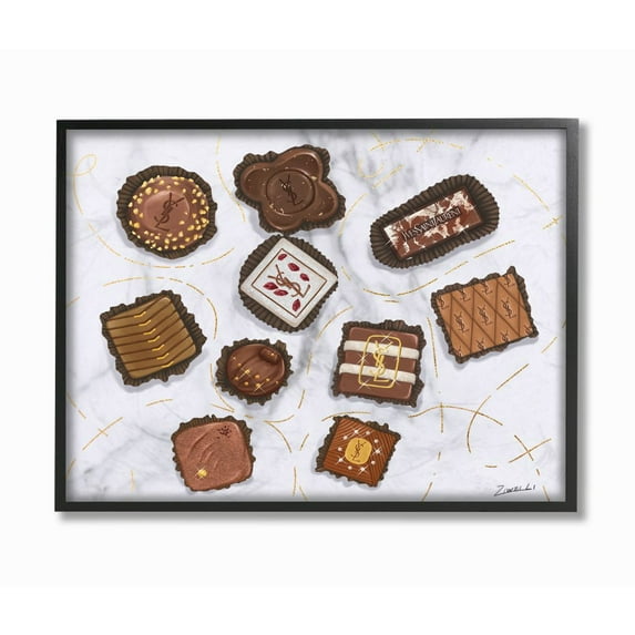Stupell Industries Fashion Brand Candys Glam Food Painting Graphic Art Black Framed Art Print Wall Art, 16x20, by Ziwei Li
