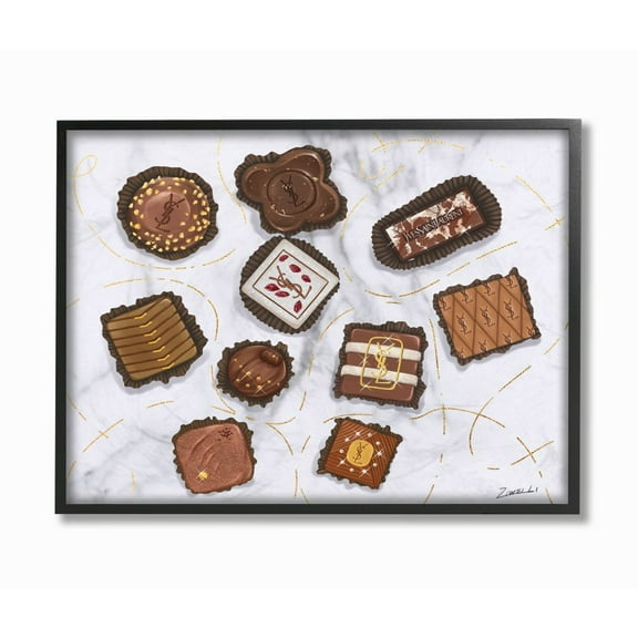 Stupell Industries Fashion Brand Candys Glam Food Painting Graphic Art Black Framed Art Print Wall Art, 16x20, by Ziwei Li