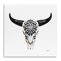 Stupell Industries Fashion Brand Cow Skull Fashion Painting Unframed Art Print Wall Art, 12 x 12