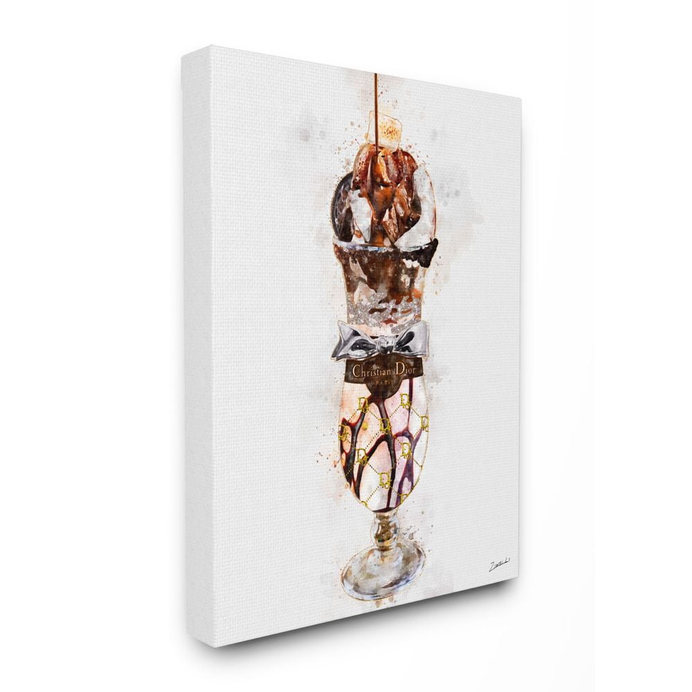 Stupell Industries Fashion Brand Dessert Cup Watercolor Painting Canvas Wall Art by Ziwei Li