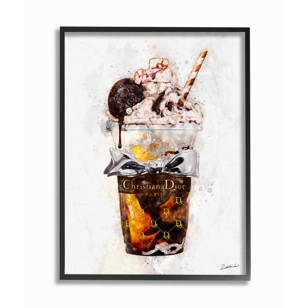Stupell Industries Fashion Brand Dessert Cup Watercolor Painting Framed Wall Art by Ziwei Li