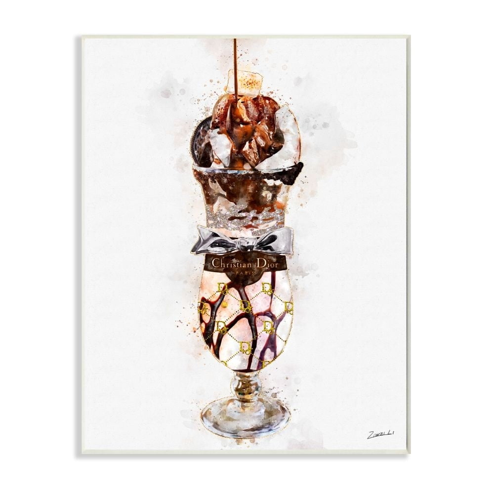 Stupell Industries Fashion Brand Dessert Cup Watercolor Painting Wall Plaque by Ziwei Li