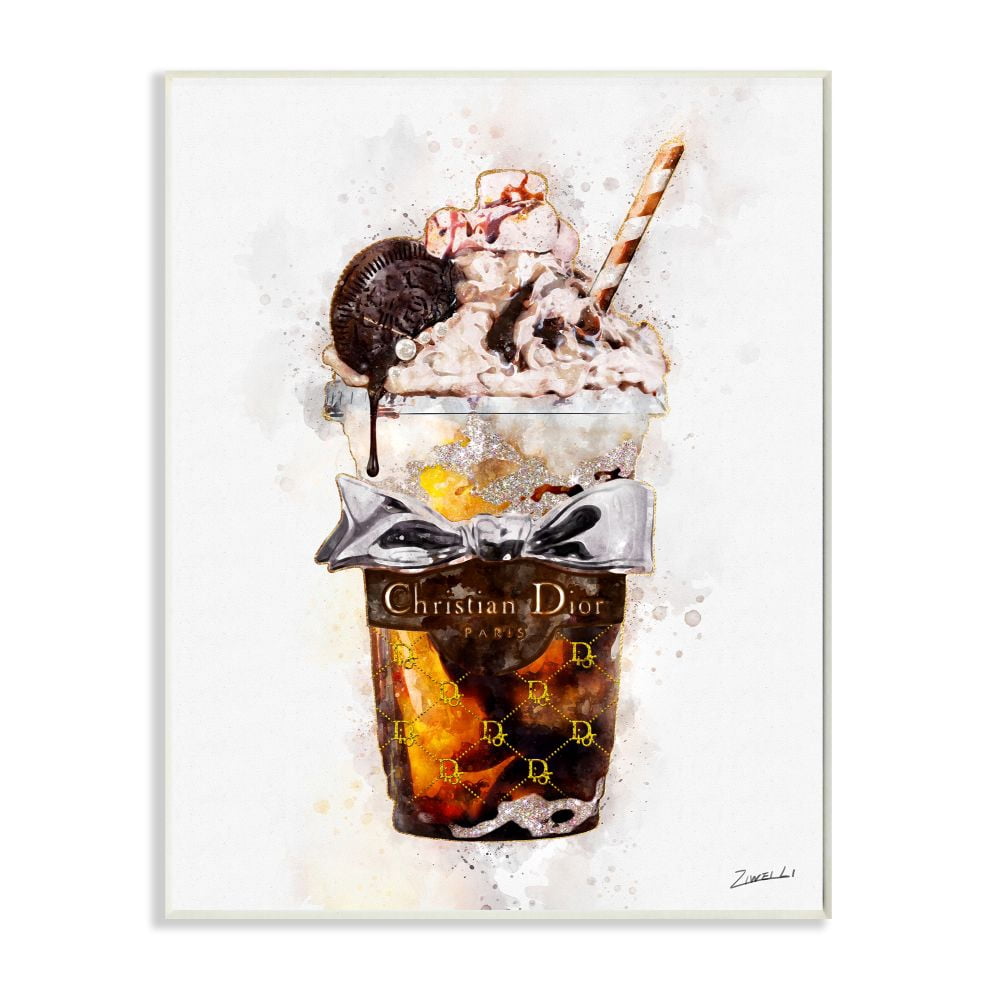 Stupell Industries Fashion Brand Dessert Cup Watercolor Painting Wall Plaque by Ziwei Li