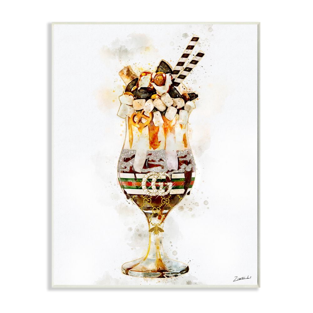 Stupell Industries Fashion Brand Dessert Glass Watercolor Painting Wall Plaque by Ziwei Li