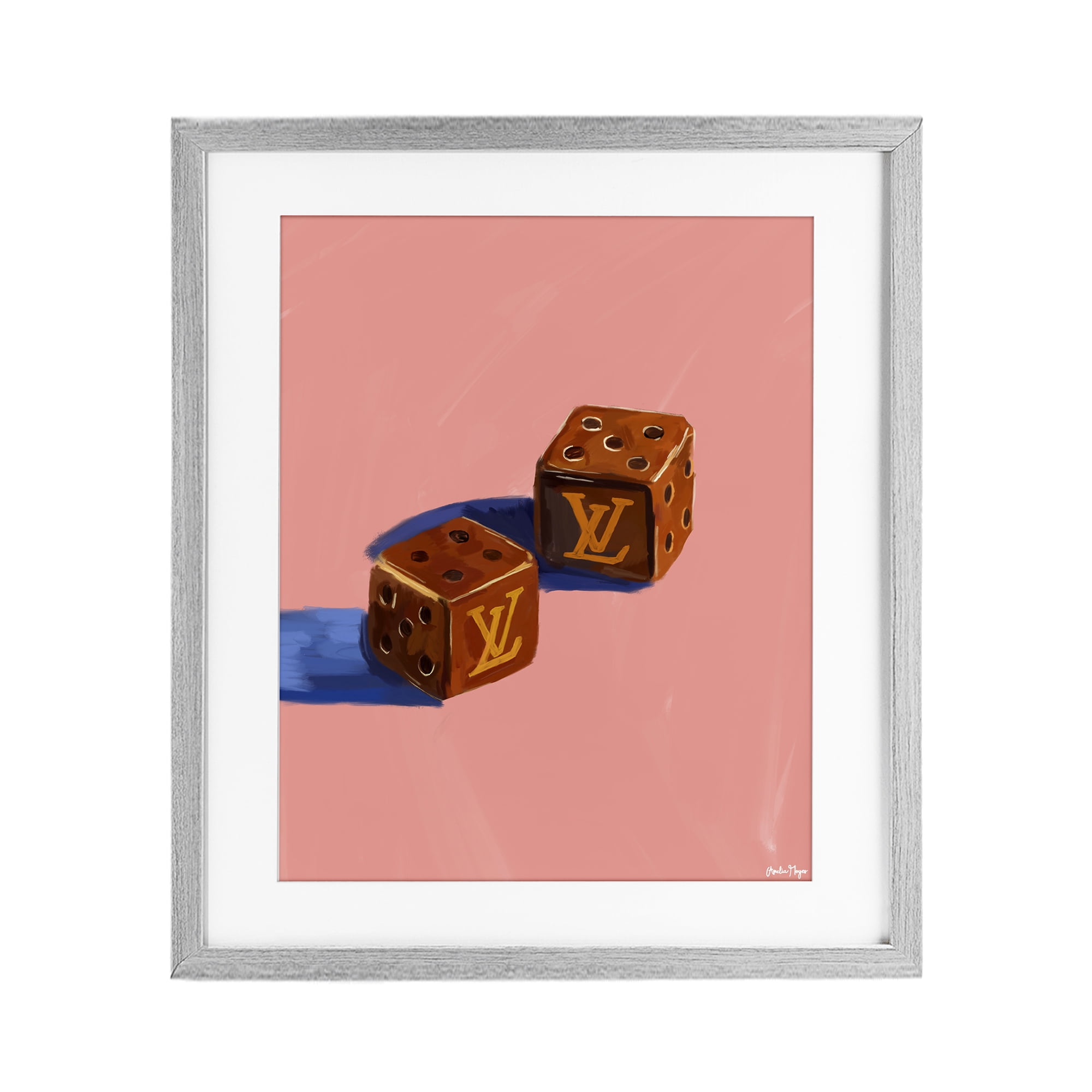 Stupell Industries Fashion Brand Dice Gray Framed Print Under Glass, design by Amelia Noyes