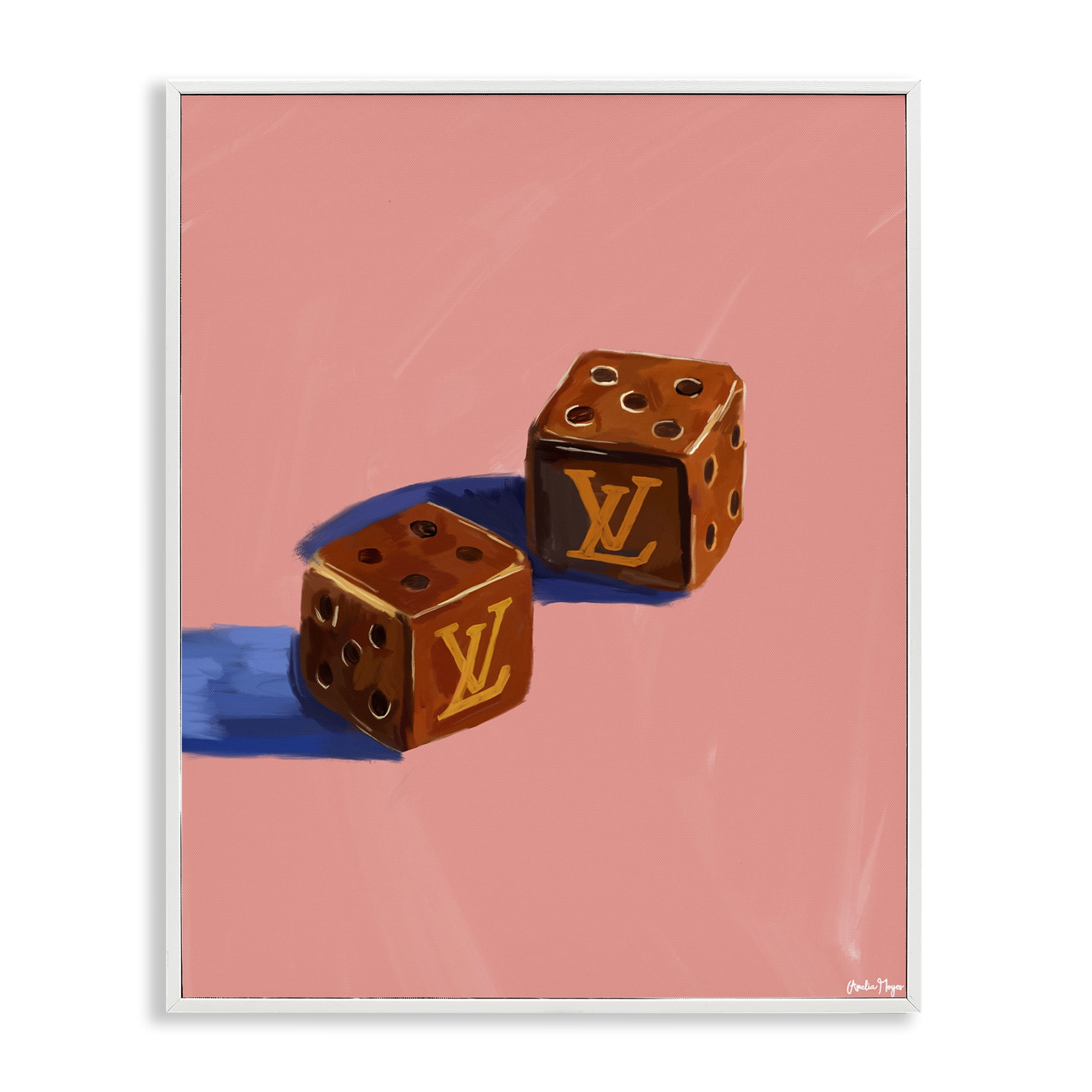 Stupell Industries Fashion Brand Dice White Framed Giclee Art, design by Amelia Noyes