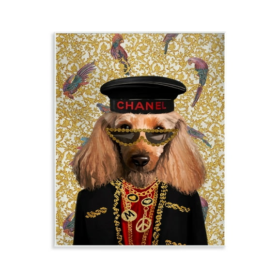 Stupell Industries Fashion Brand Dog Animals Painting Unframed Art Print Wall Art, 11 x 14