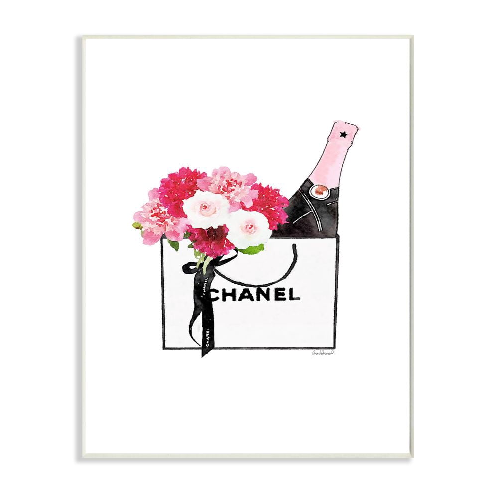 Stupell Industries Fashion Brand Flowers And Wine Watercolor Design Wall Plaque by Amanda Greenwood
