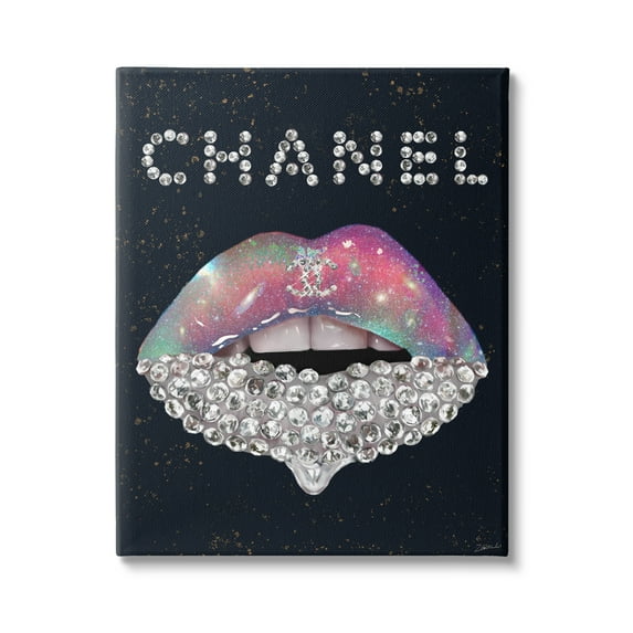Stupell Industries Fashion Brand Glam Lips Beauty & Fashion Painting Gallery Wrapped Canvas Print Wall Art, 24 x 30