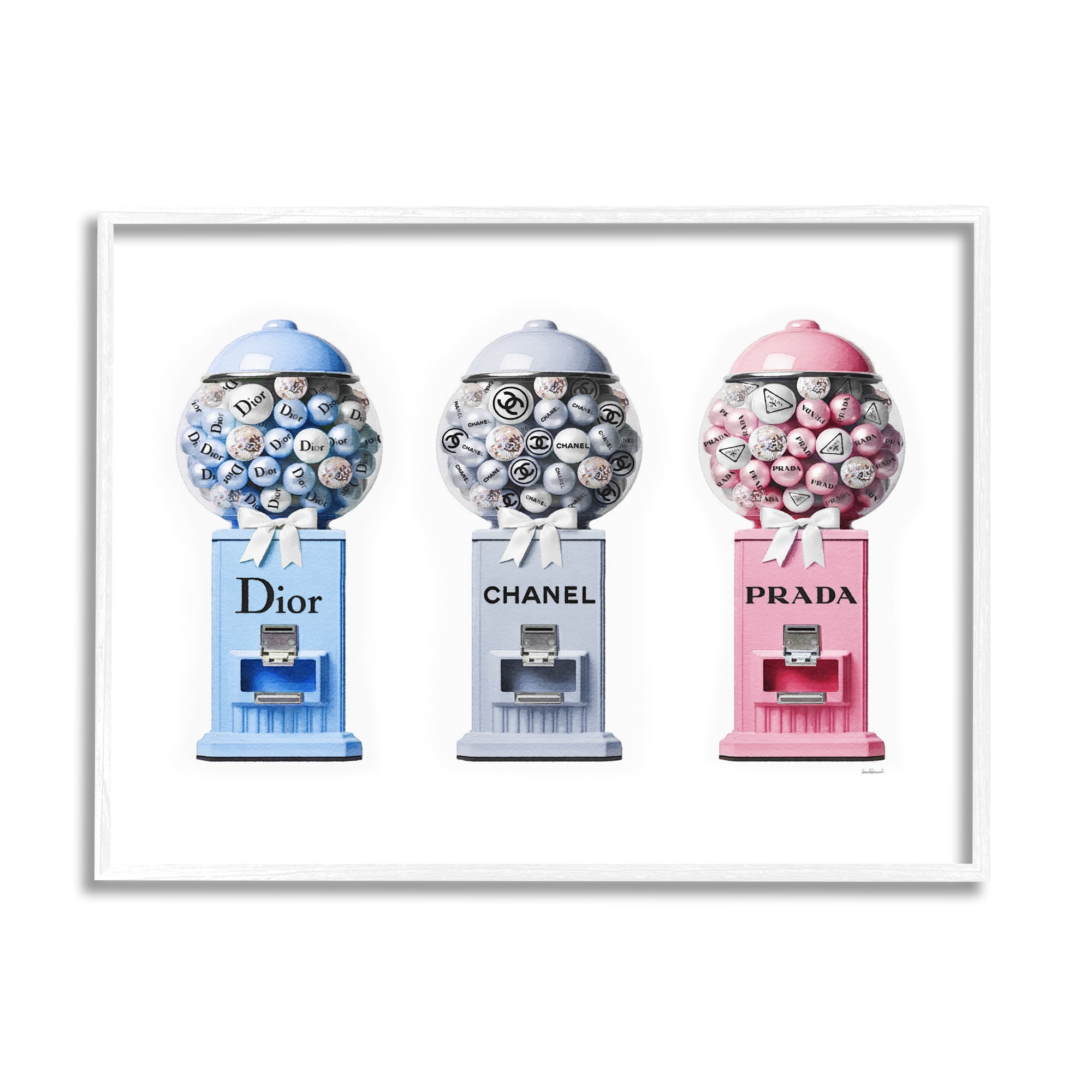 Stupell Industries Fashion Brand Gumballs Beauty & Fashion Painting White Framed Art Print Wall Art, 30 x 24