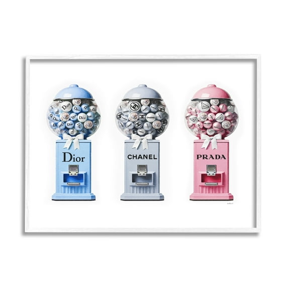 Stupell Industries Fashion Brand Gumballs Beauty & Fashion Painting White Framed Art Print Wall Art, 30 x 24