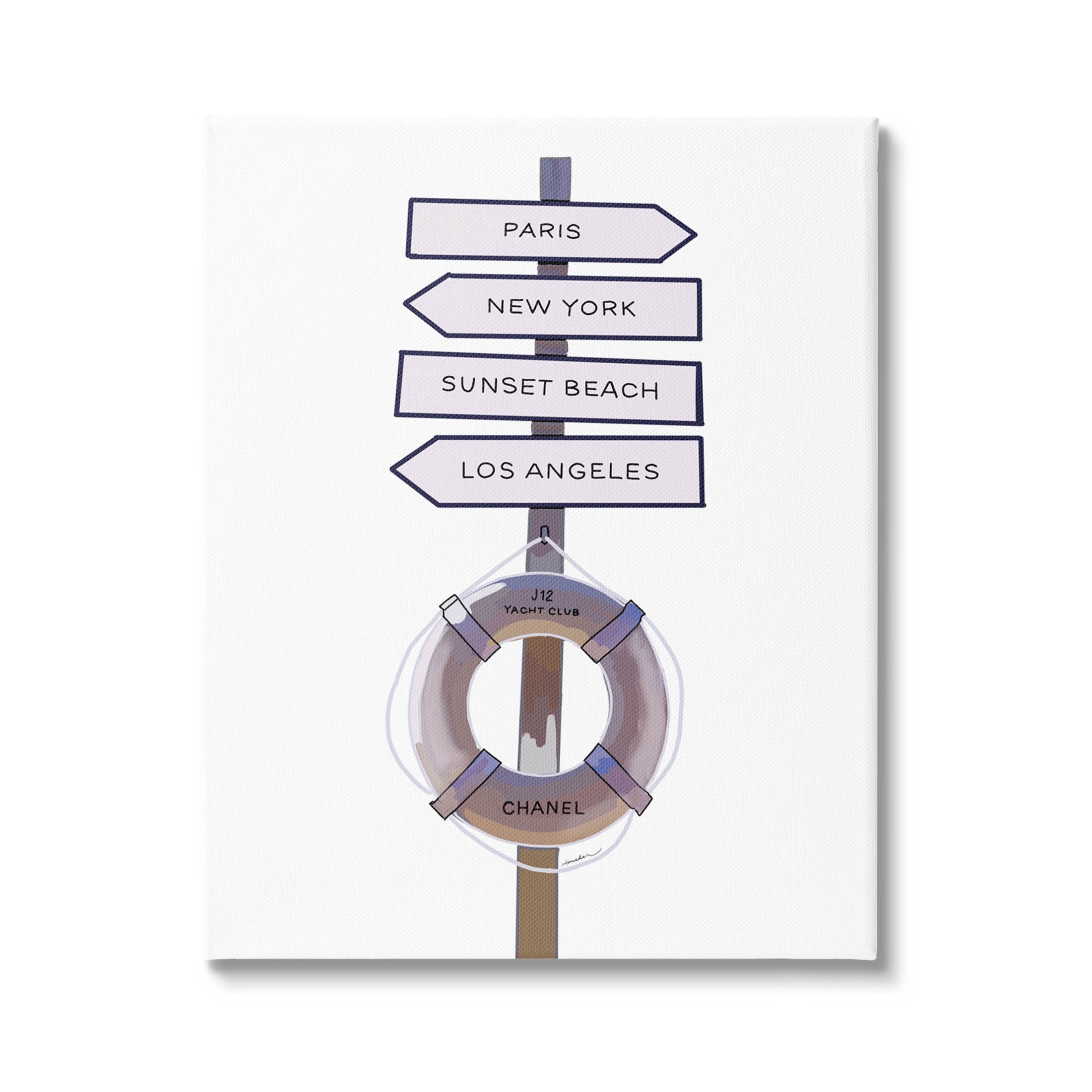 Stupell Industries Fashion Brand Nautical Directions Graphic Art Gallery Wrapped Canvas Print Wall Art, Design by Amelia Noyes