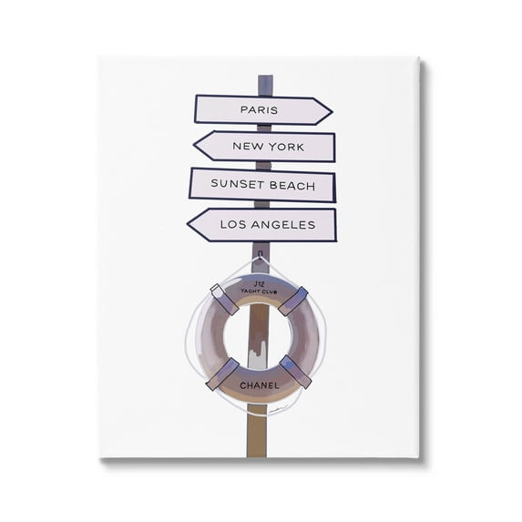 Stupell Industries Fashion Brand Nautical Directions Graphic Art Gallery Wrapped Canvas Print Wall Art, Design by Amelia Noyes