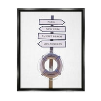 Stupell Industries Fashion Brand Nautical Directions Graphic Art Jet Black Floating Framed Canvas Print Wall Art, Design by Amelia Noyes