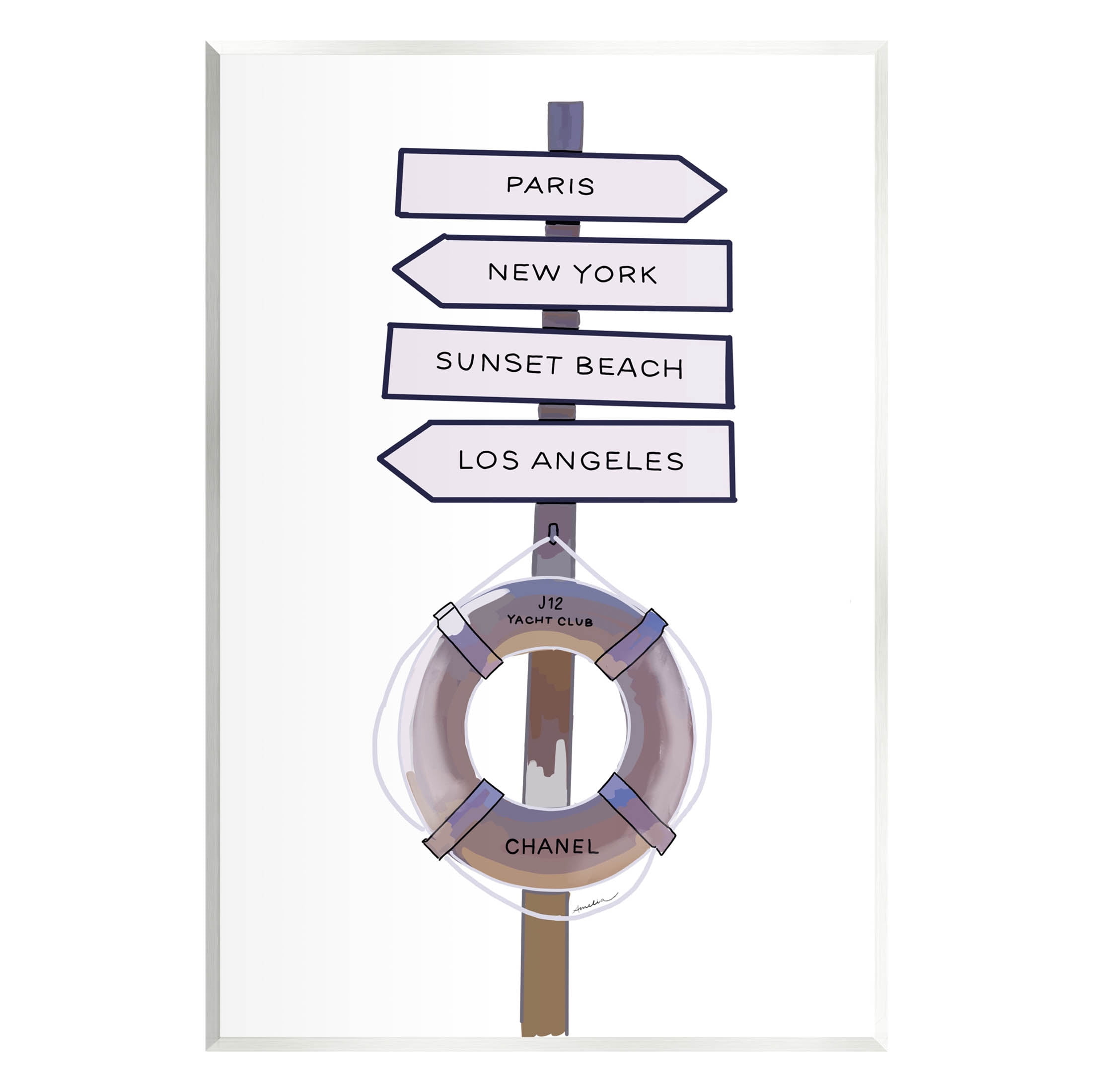 Stupell Industries Fashion Brand Nautical Directions Graphic Art Unframed Art Print Wall Art, Design by Amelia Noyes