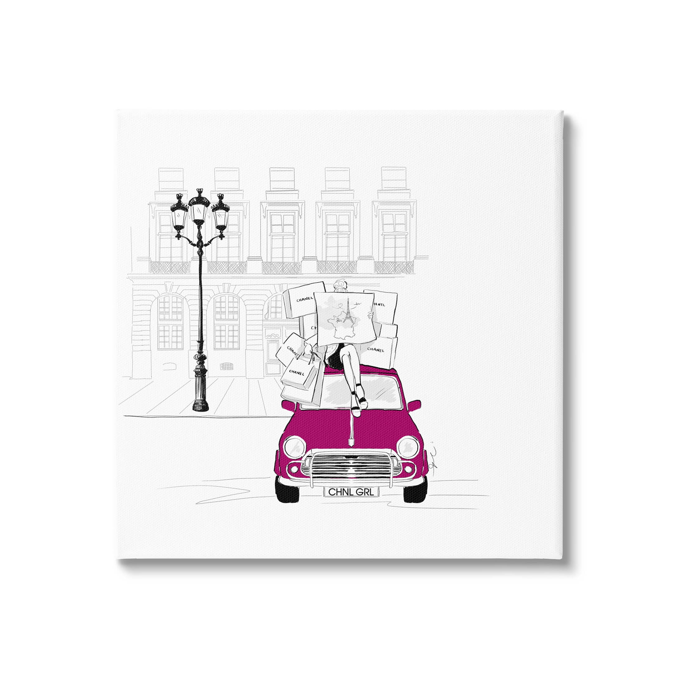 Stupell Industries Fashion Brand Shopping Town Graphic Art Gallery Wrapped Canvas Print Wall Art, Design by Alison Petrie