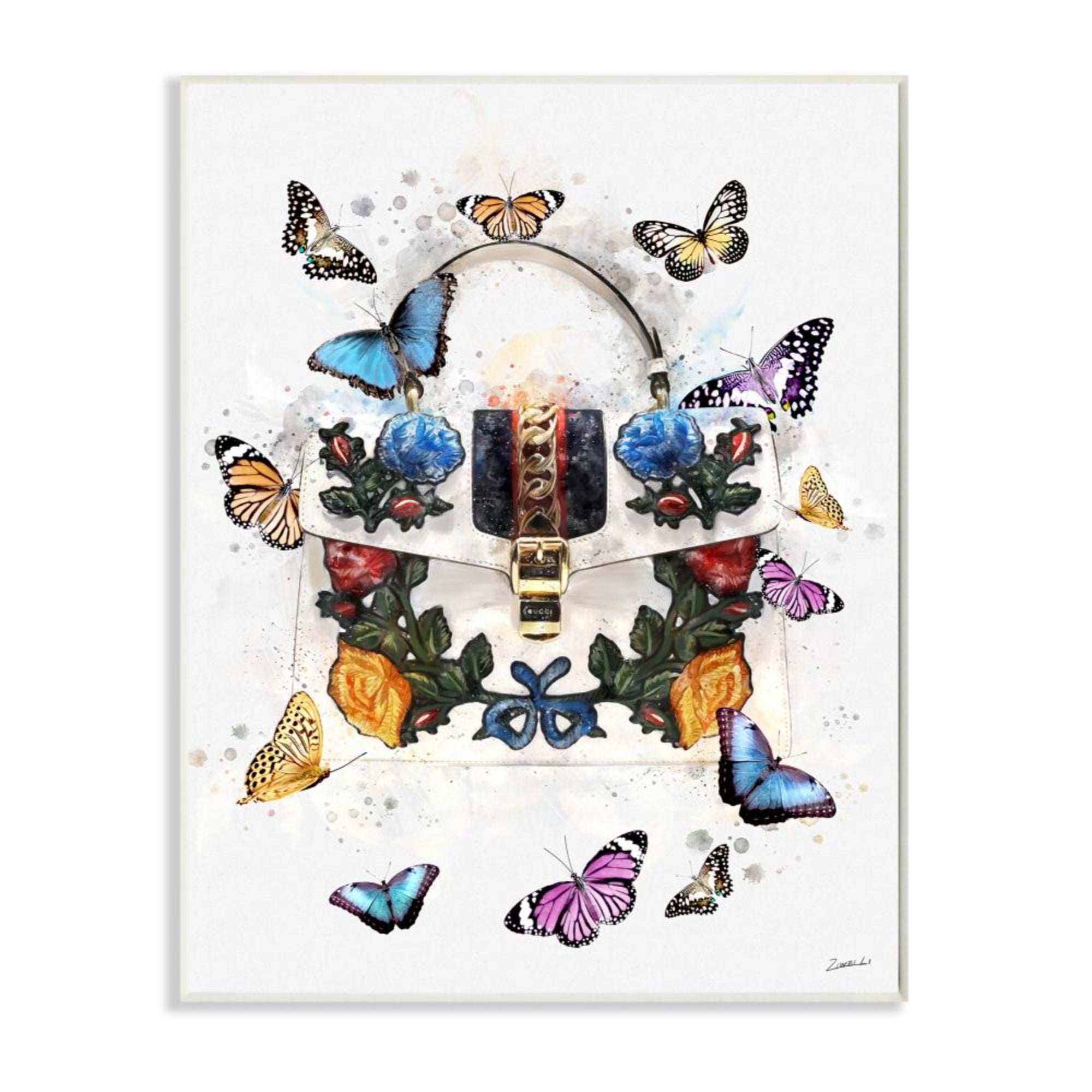 Colorful Butterflies and Florals MDF Wall Plaque