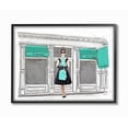 thumbnail image 1 of Stupell Industries Fashion Building Woman Shopper Blue Glam Watercolor Design Framed Wall Art by Amanda Greenwood, 1 of 6