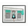 thumbnail image 1 of Stupell Industries Fashion Building Woman Shopper Blue Glam Watercolor Design Framed Wall Art by Amanda Greenwood, 1 of 6