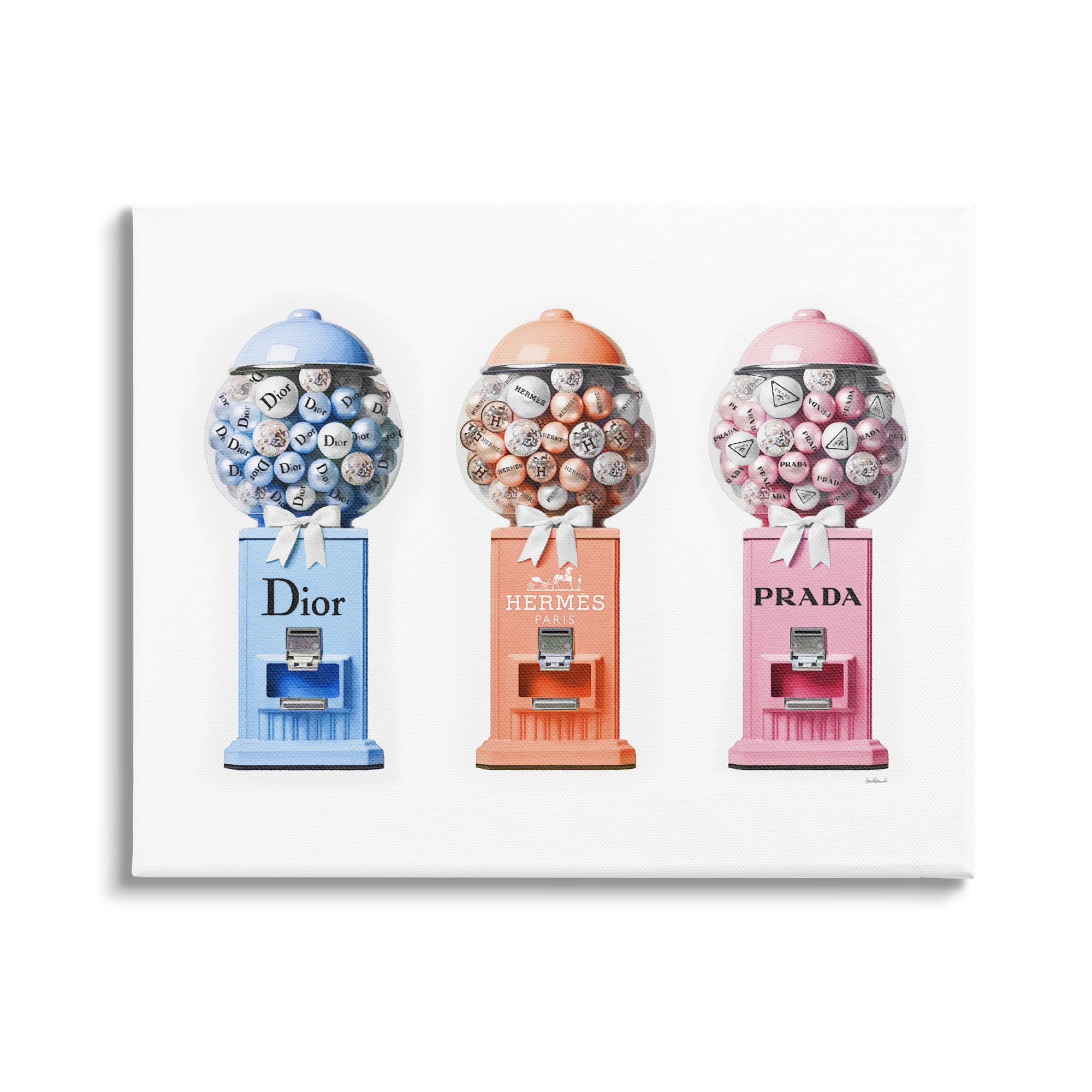 Stupell Industries Fashion Candy Dispensers Beauty & Fashion Painting Gallery Wrapped Canvas Art Print Wall Art, 20 x 16
