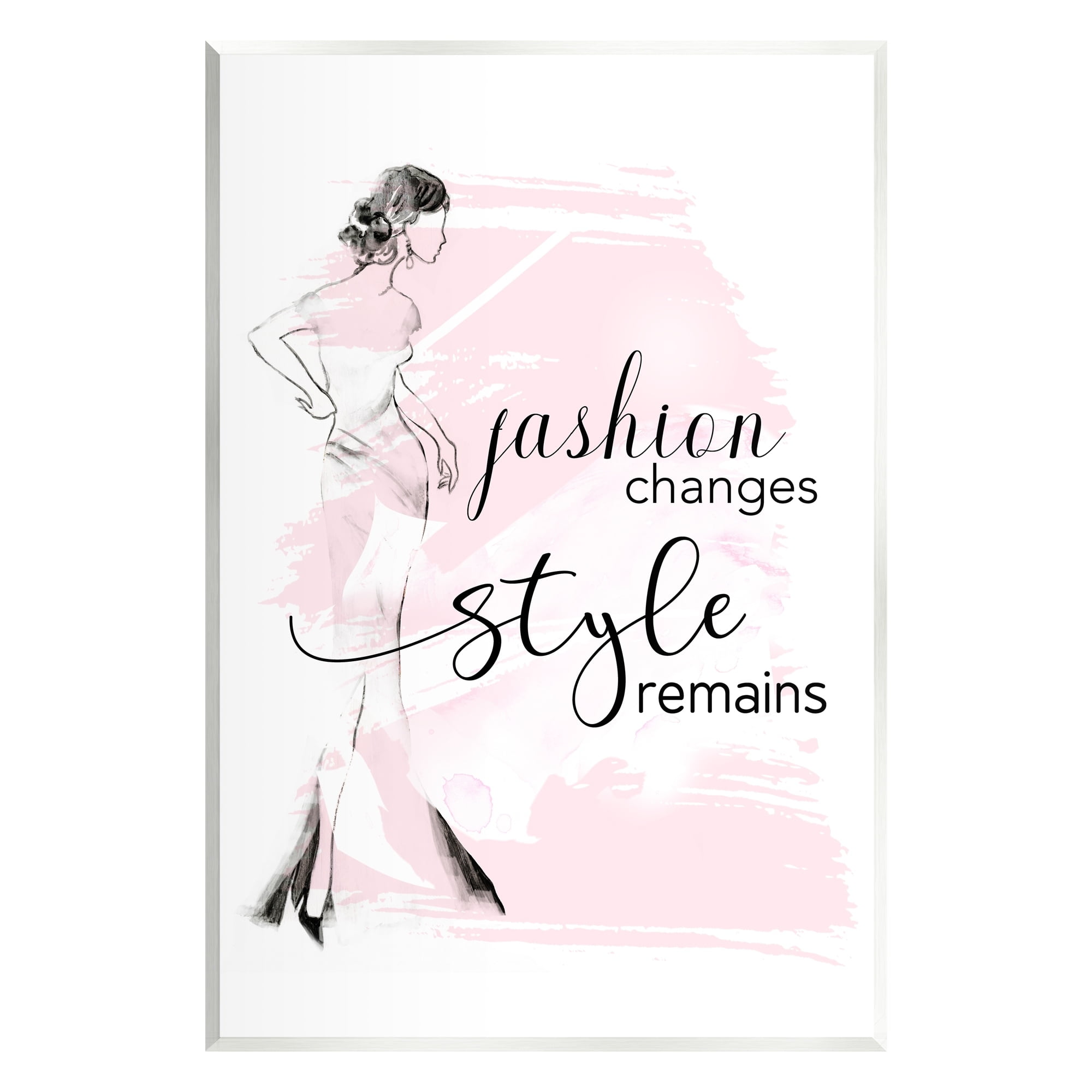 Stupell Industries Fashion Changes Style Remains Glam Quote Woman Graphic Art Unframed Art Print Wall Art, Design by Tava Studios