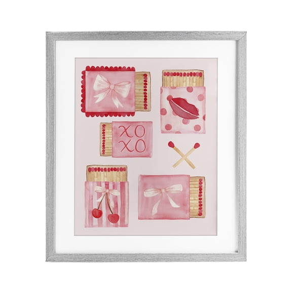 Stupell Industries Fashion Chic Matchbook Composition Gray Framed Print Under Glass design by Nina Jacobs, 16 x 13