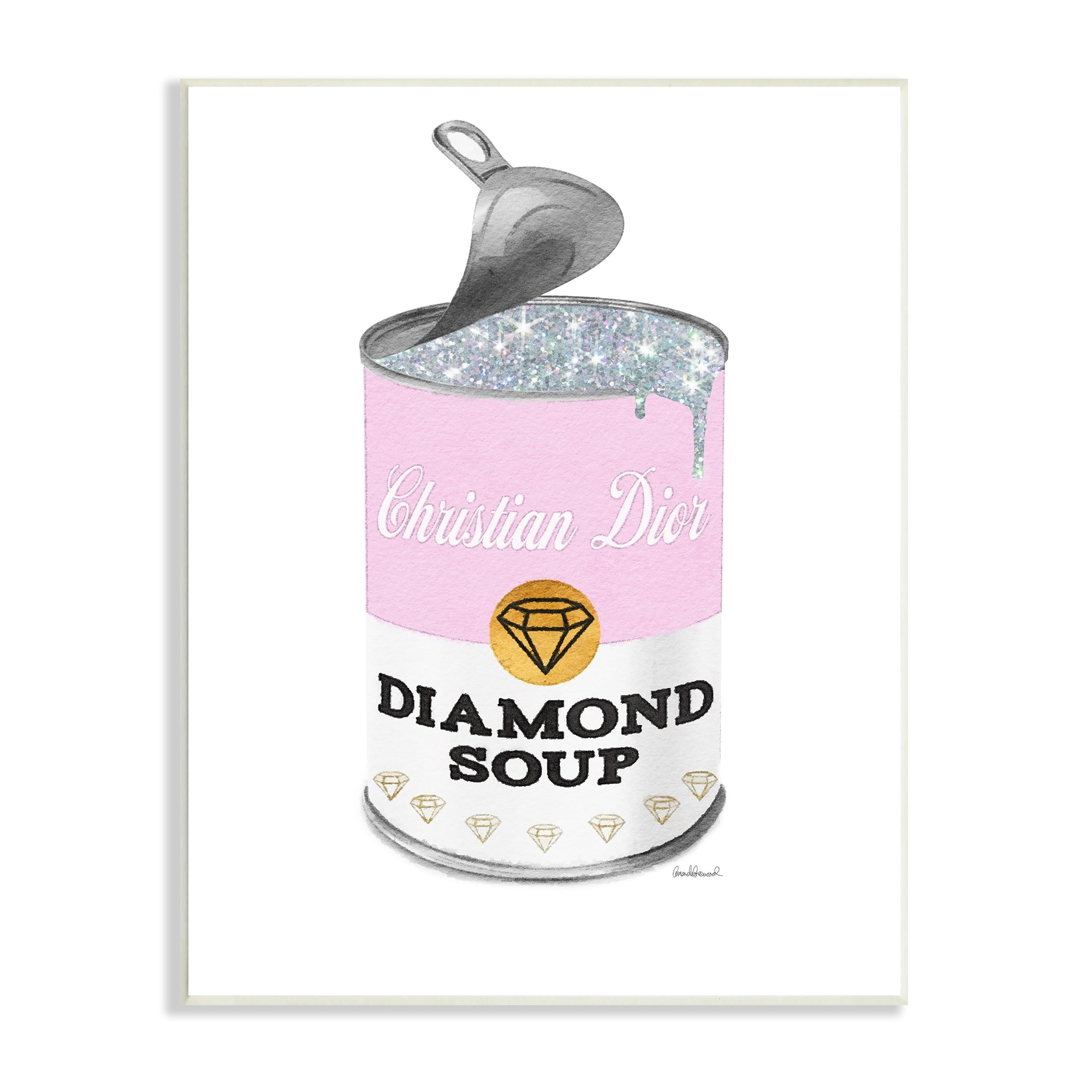 Stupell Industries Fashion Condensed Soup Can Pink Pop Shimmer Pattern, 10 x 15, Design by Amanda Greenwood