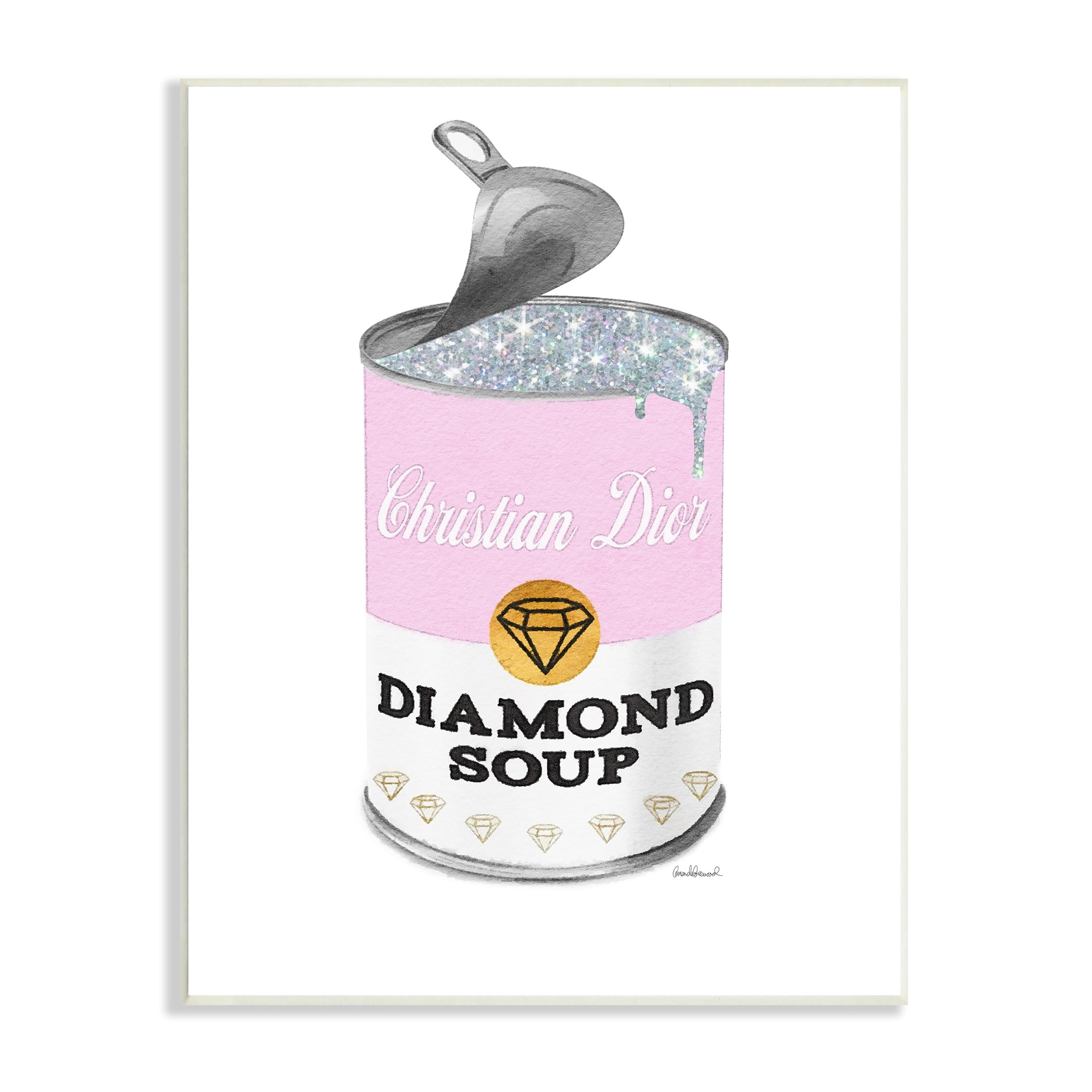 Stupell Industries Fashion Condensed Soup Can Pink Pop Shimmer Pattern, 13 x 19, Design by Amanda Greenwood