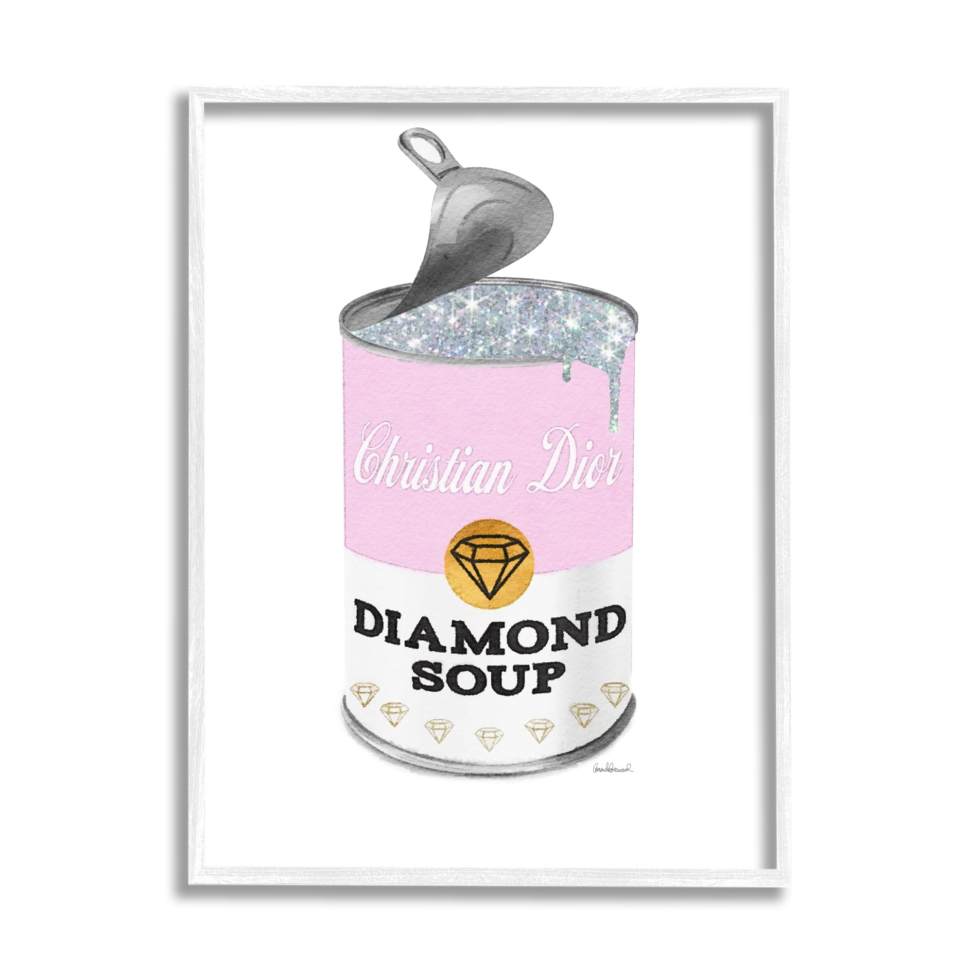 Stupell Industries Fashion Condensed Soup Can Pink Pop Shimmer Pattern, 16 x 20, Design by Amanda Greenwood