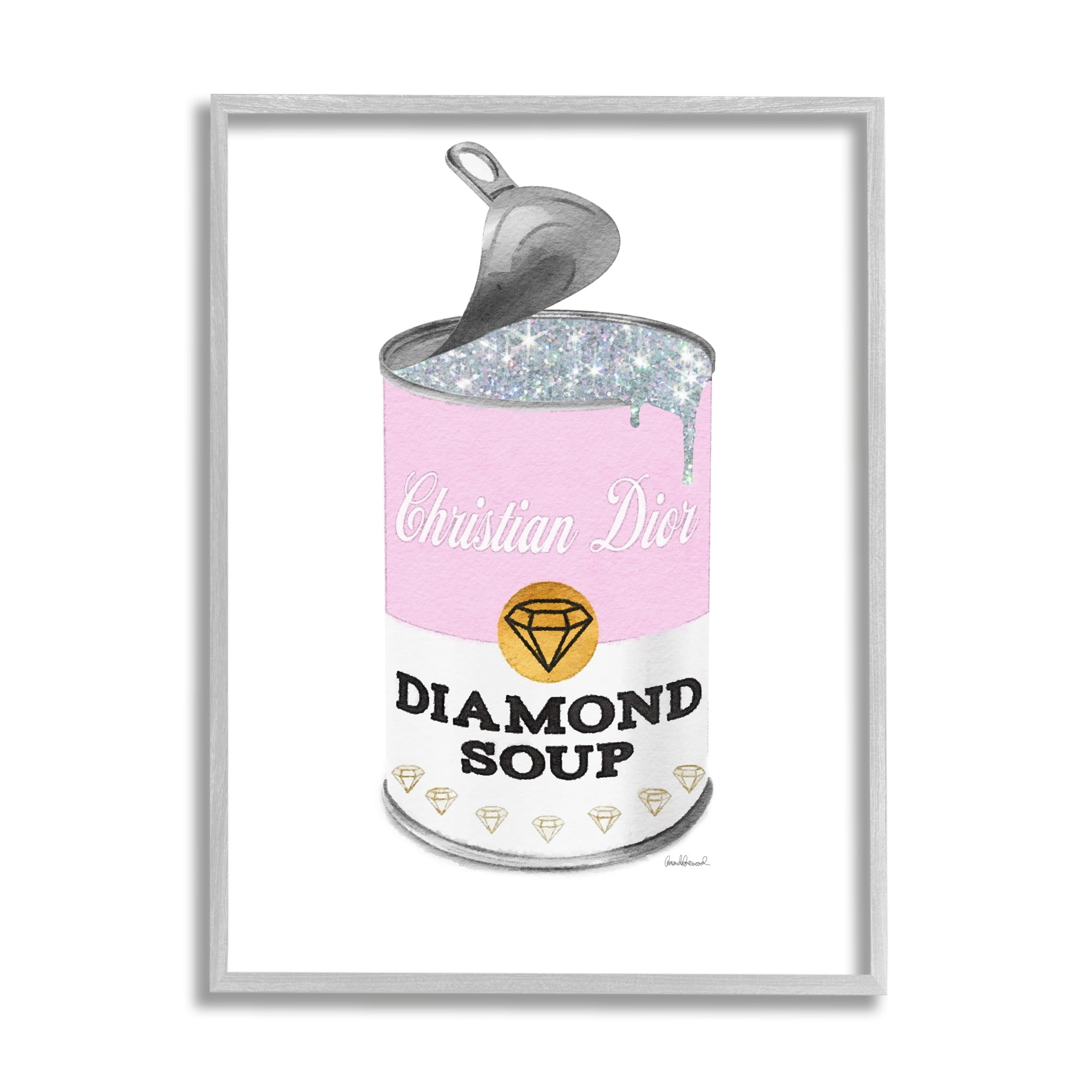 Stupell Industries Fashion Condensed Soup Can Pink Pop Shimmer Pattern, 24 x 30, Design by Amanda Greenwood