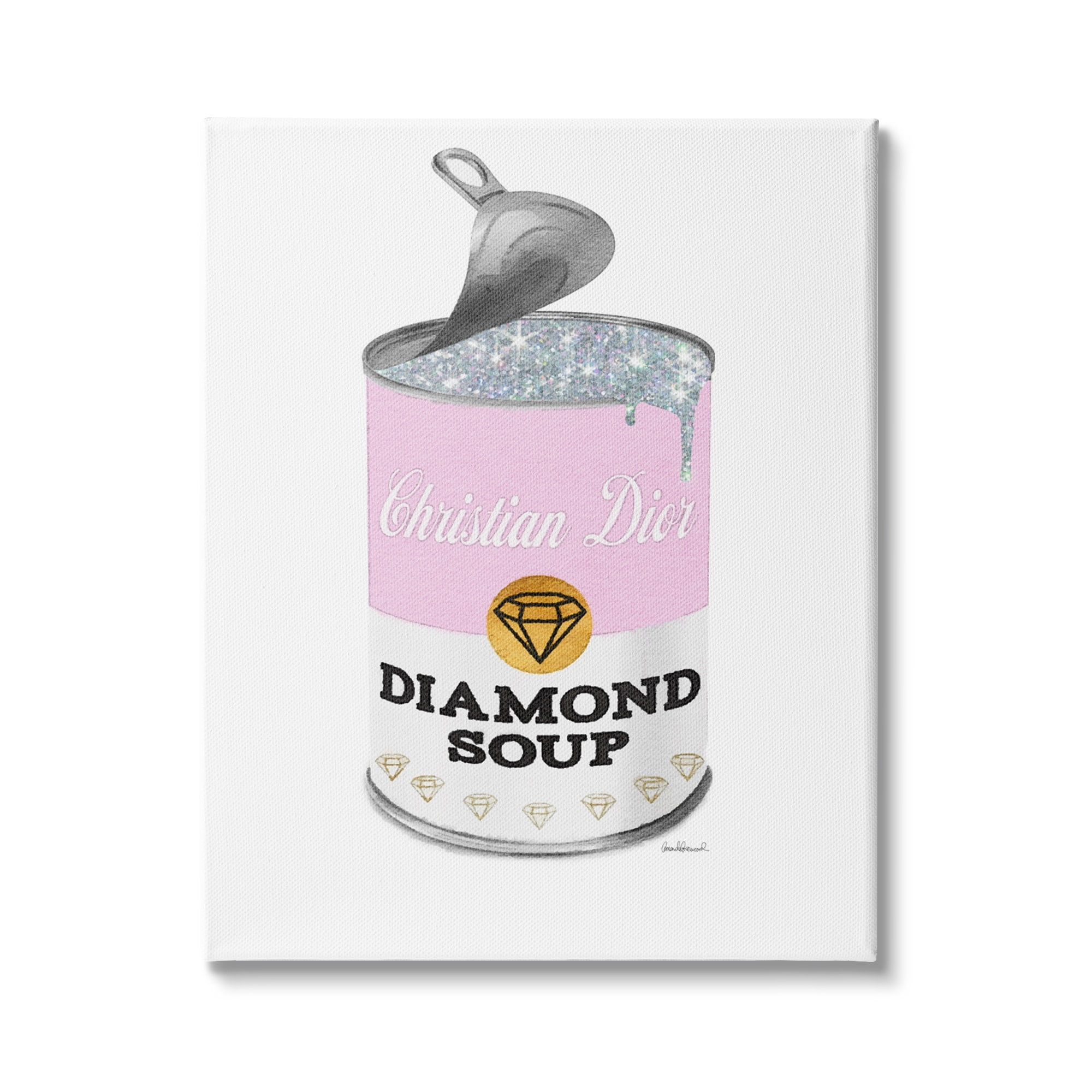 Stupell Industries Fashion Condensed Soup Can Pink Pop Shimmer Pattern, 30 x 40, Design by Amanda Greenwood