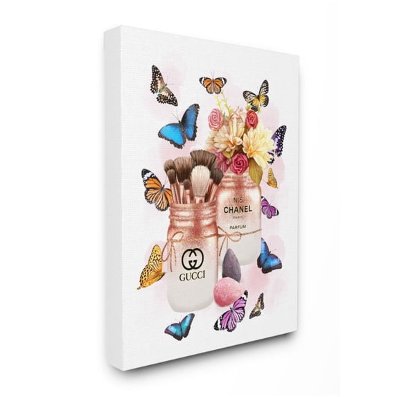 Stupell Industries Fashion Cosmetic Jars Vibrant Colorful Butterflies Design by Ziwei Li, 16" x 20"