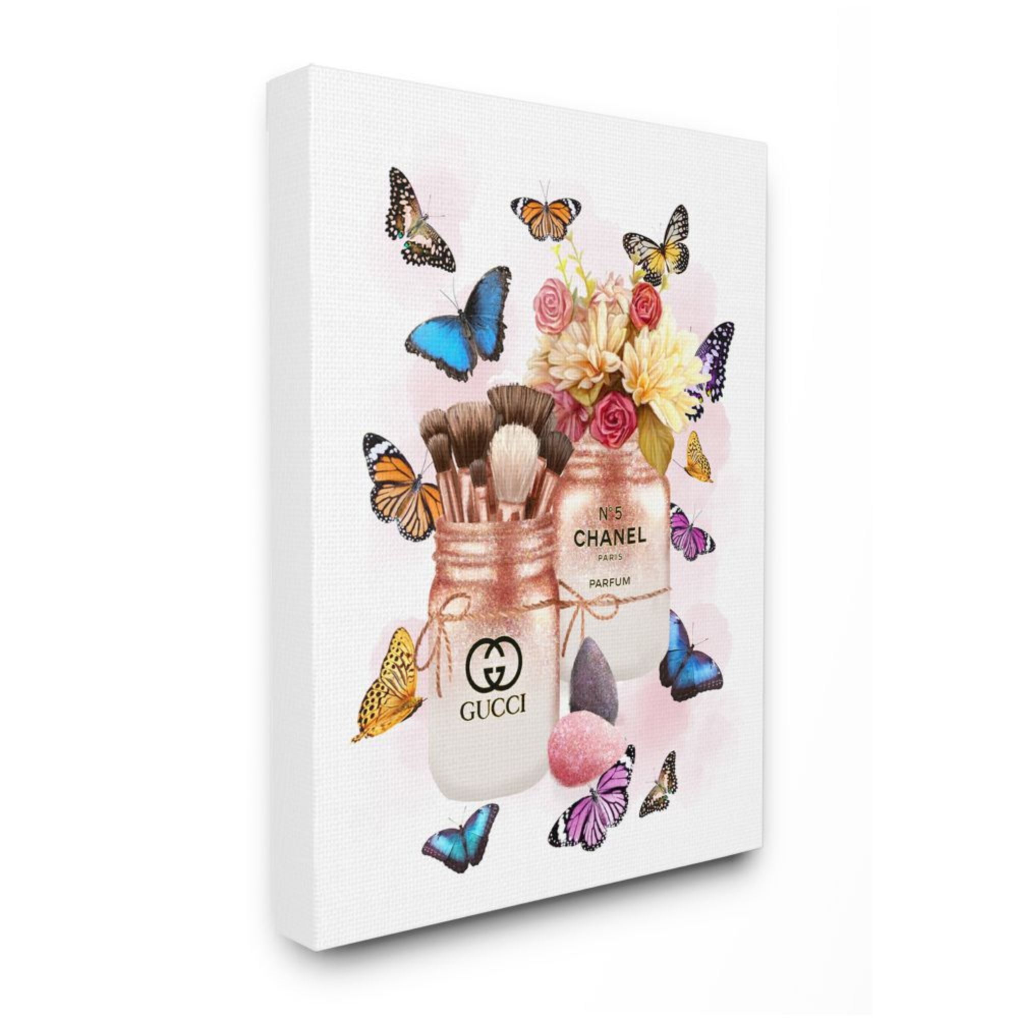 Stupell Industries Fashion Cosmetic Jars Vibrant Colorful Butterflies Design by Ziwei Li, 30" x 40"