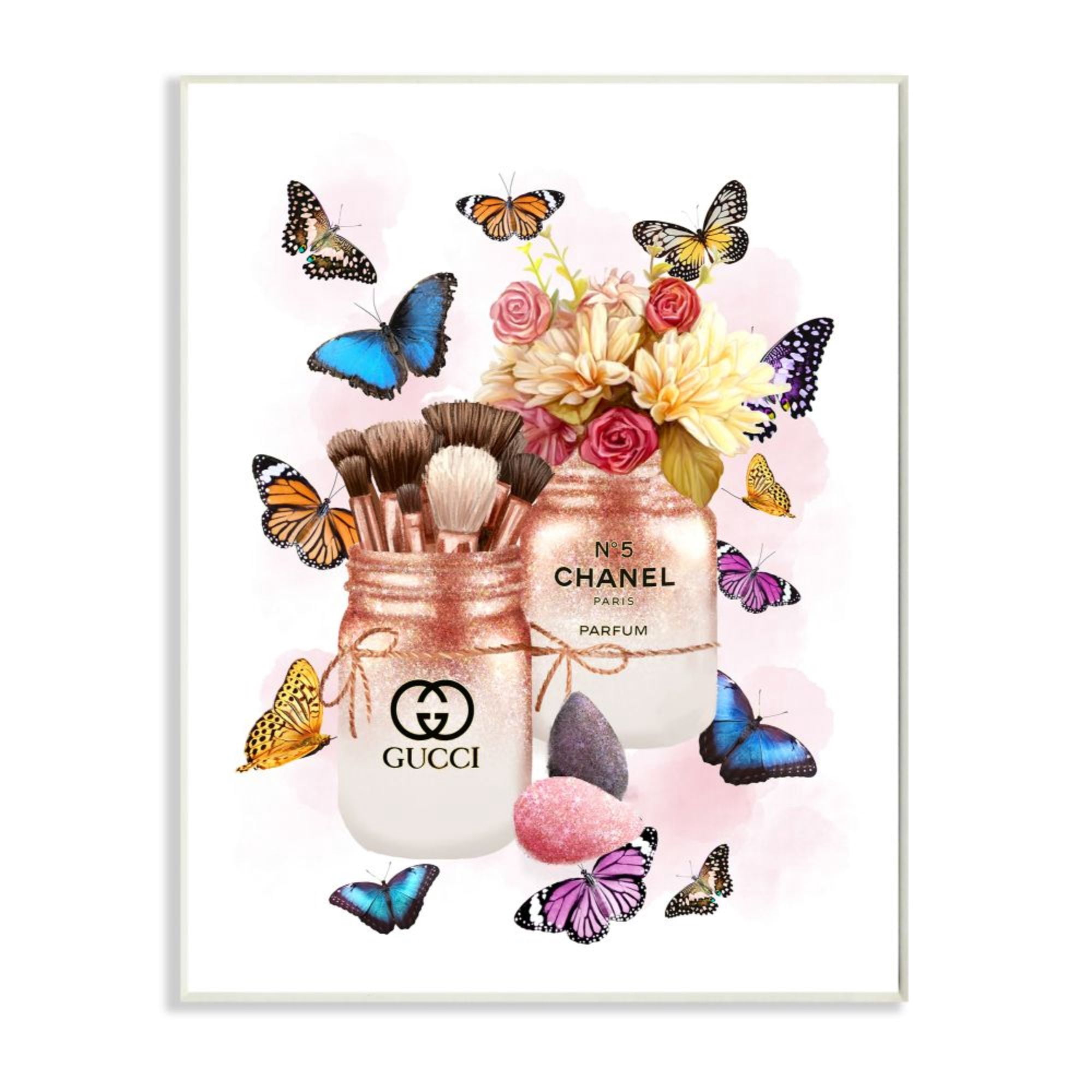 Stupell Industries Fashion Cosmetic Jars Vibrant Colorful Butterflies Graphic Art Unframed Art Print Wall Art, 10x15, by Ziwei Li