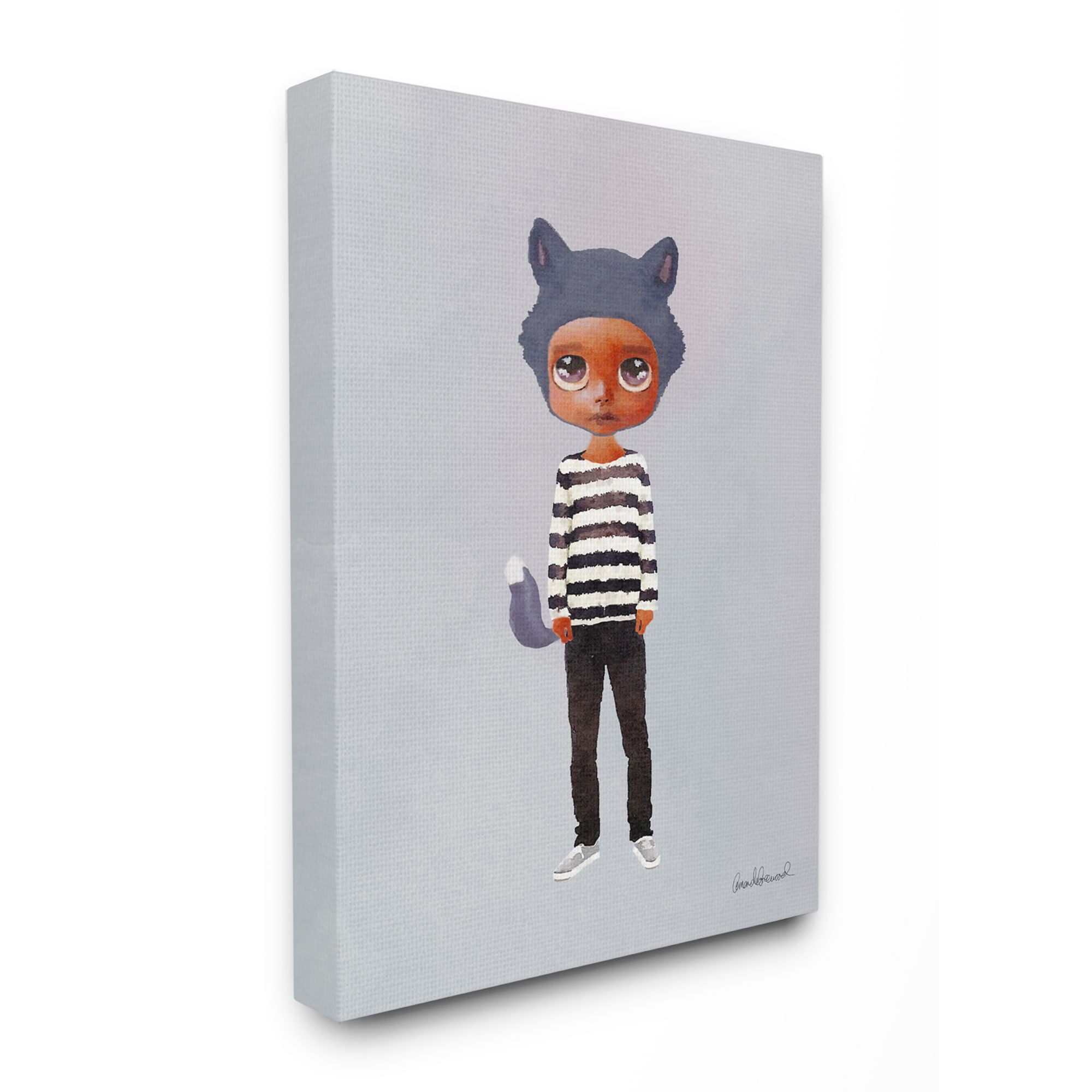 Stupell Industries Fashion Designer Animal Kid Watercolor Canvas Wall Art by Amanda Greenwood