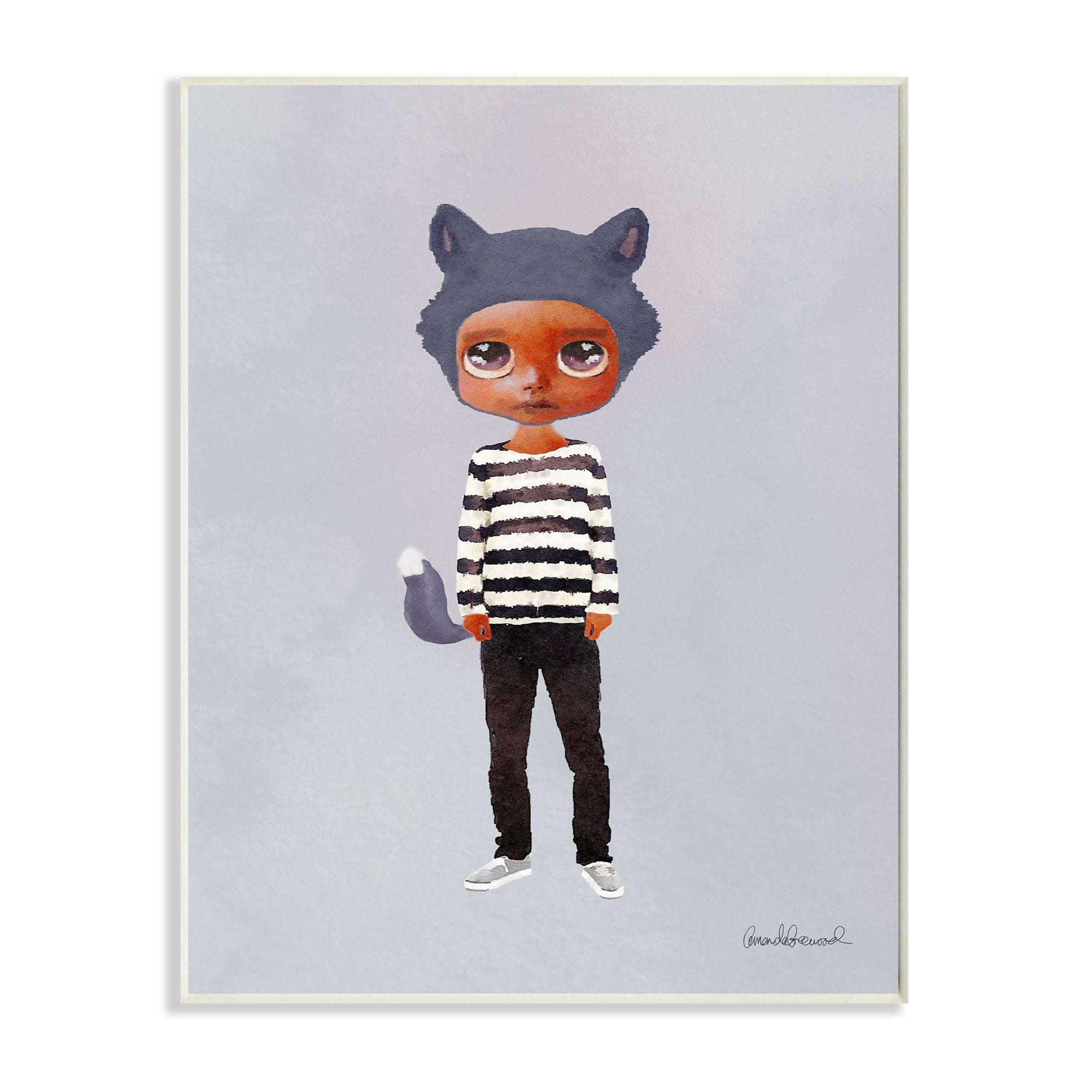Stupell Industries Fashion Designer Animal Kid Watercolor Wall Plaque by Amanda Greenwood
