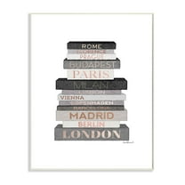 Stupell Industries Fashion Designer Bookstack Gray Black Watercolor Wall Plaque by Amanda Greenwood
