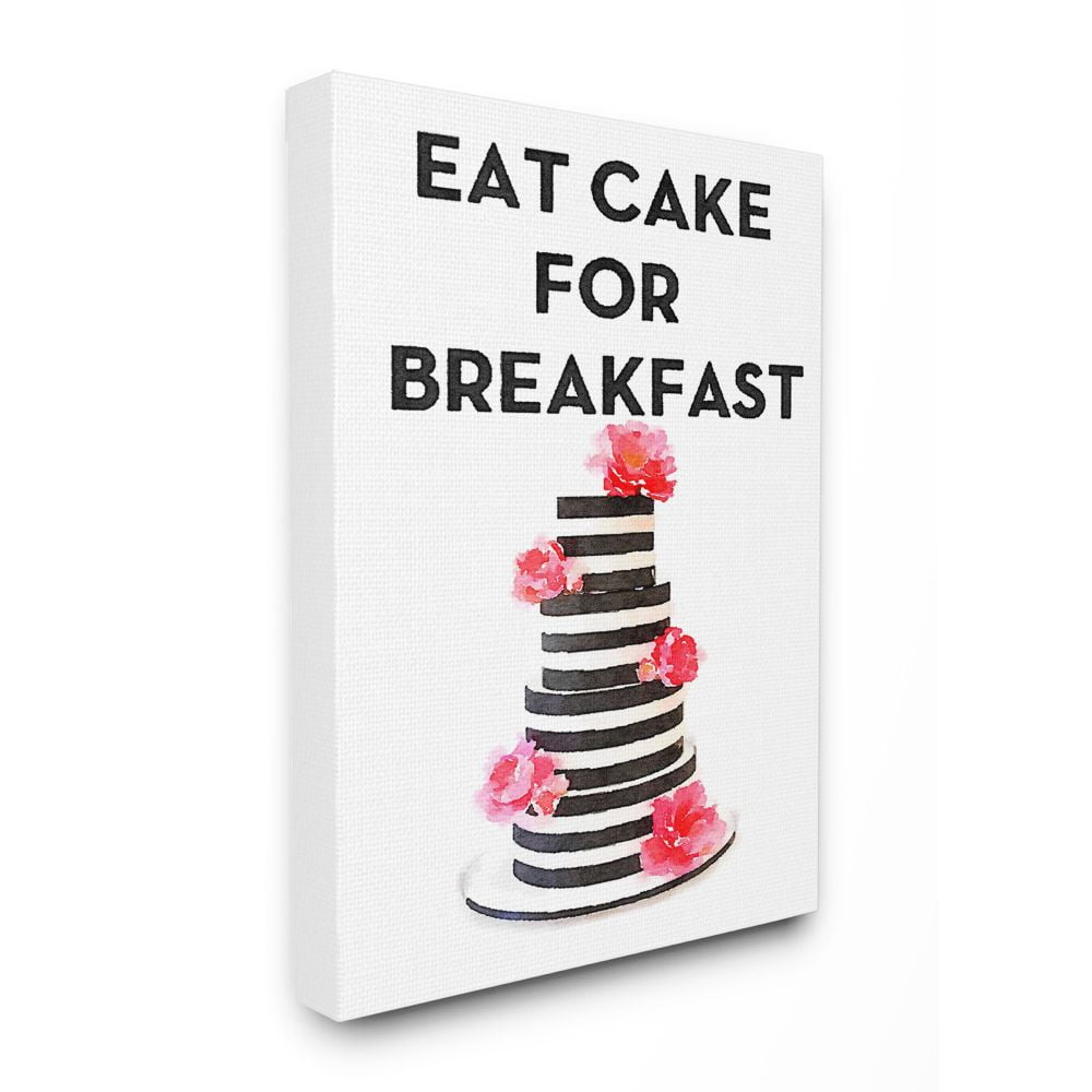 Stupell Industries Fashion Designer Cake And Flowers Watercolor Funny Word Canvas Wall Art by Amanda Greenwood