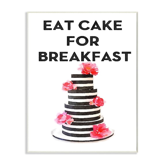 Stupell Industries Fashion Designer Cake And Flowers Watercolor Funny Word Wall Plaque by Amanda Greenwood