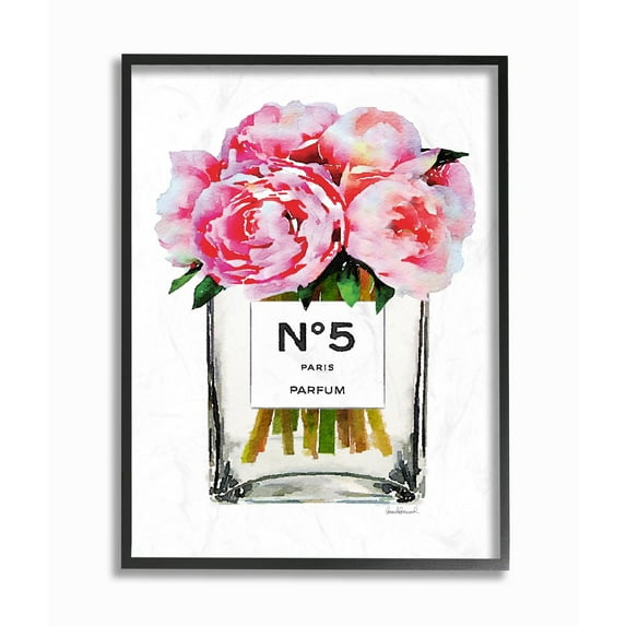 Stupell Industries Fashion Designer Flower Bottle Pink Roses Watercolor Framed Wall Art by Amanda Greenwood