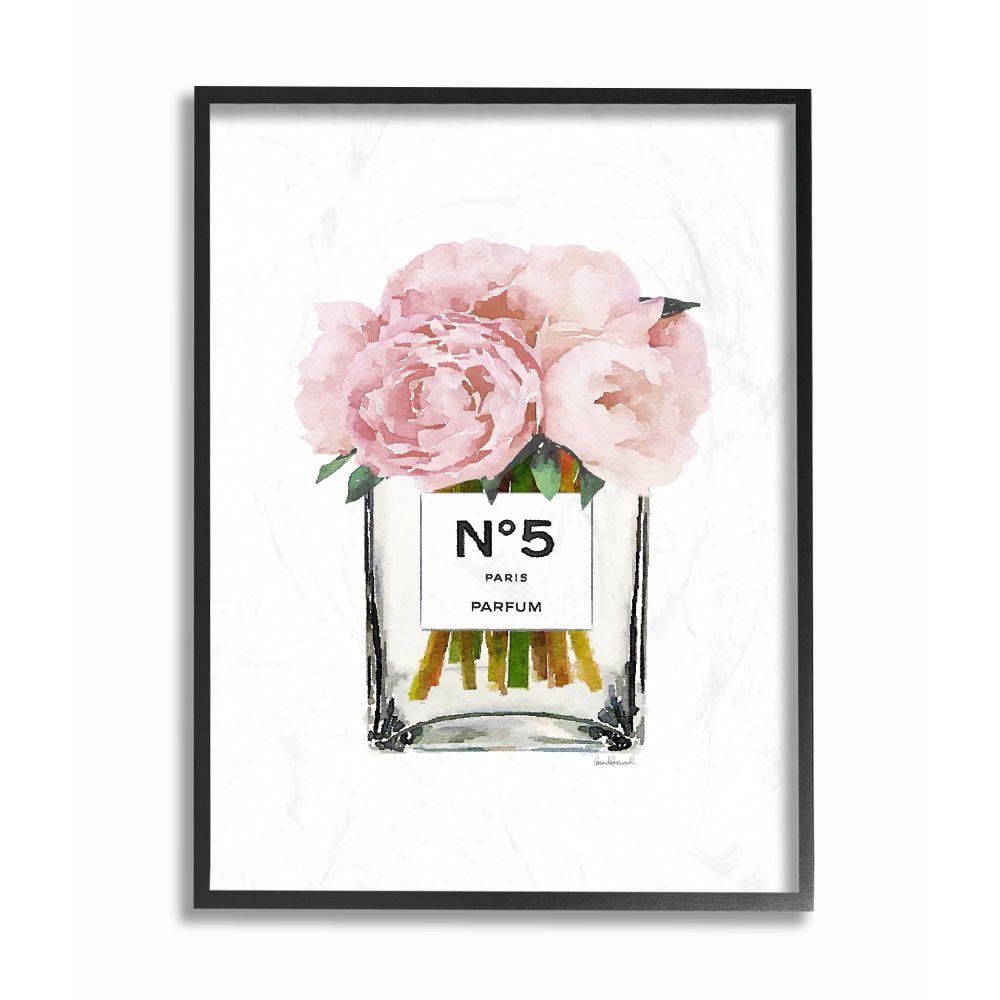 Stupell Industries Fashion Designer Flower Bottle Pink Watercolor Framed Wall Art by Amanda Greenwood