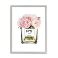 thumbnail image 1 of Stupell Industries Fashion Designer Flower Bottle Pink Watercolor Gray Framed Art Print Wall Art, 24x30, by Amanda Greenwood, 1 of 6