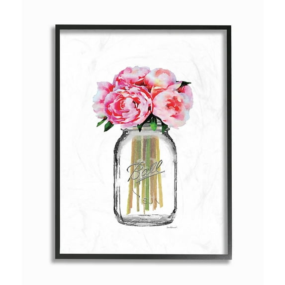 Stupell Industries Fashion Designer Flower Jar Pink Rose Watercolor Framed Wall Art by Amanda Greenwood