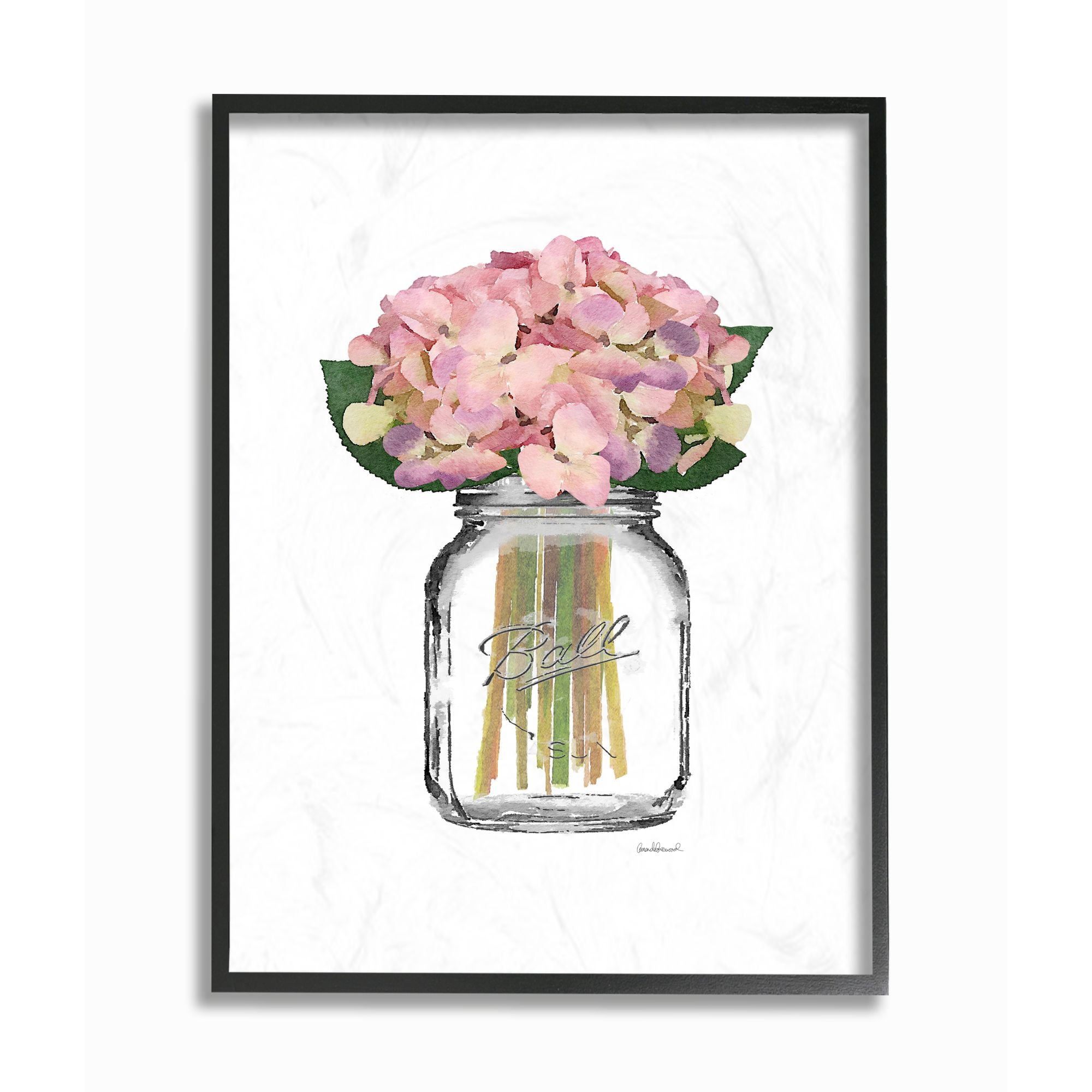 Stupell Industries Fashion Designer Flower Jar Pink Watercolor Framed Wall Art by Amanda Greenwood
