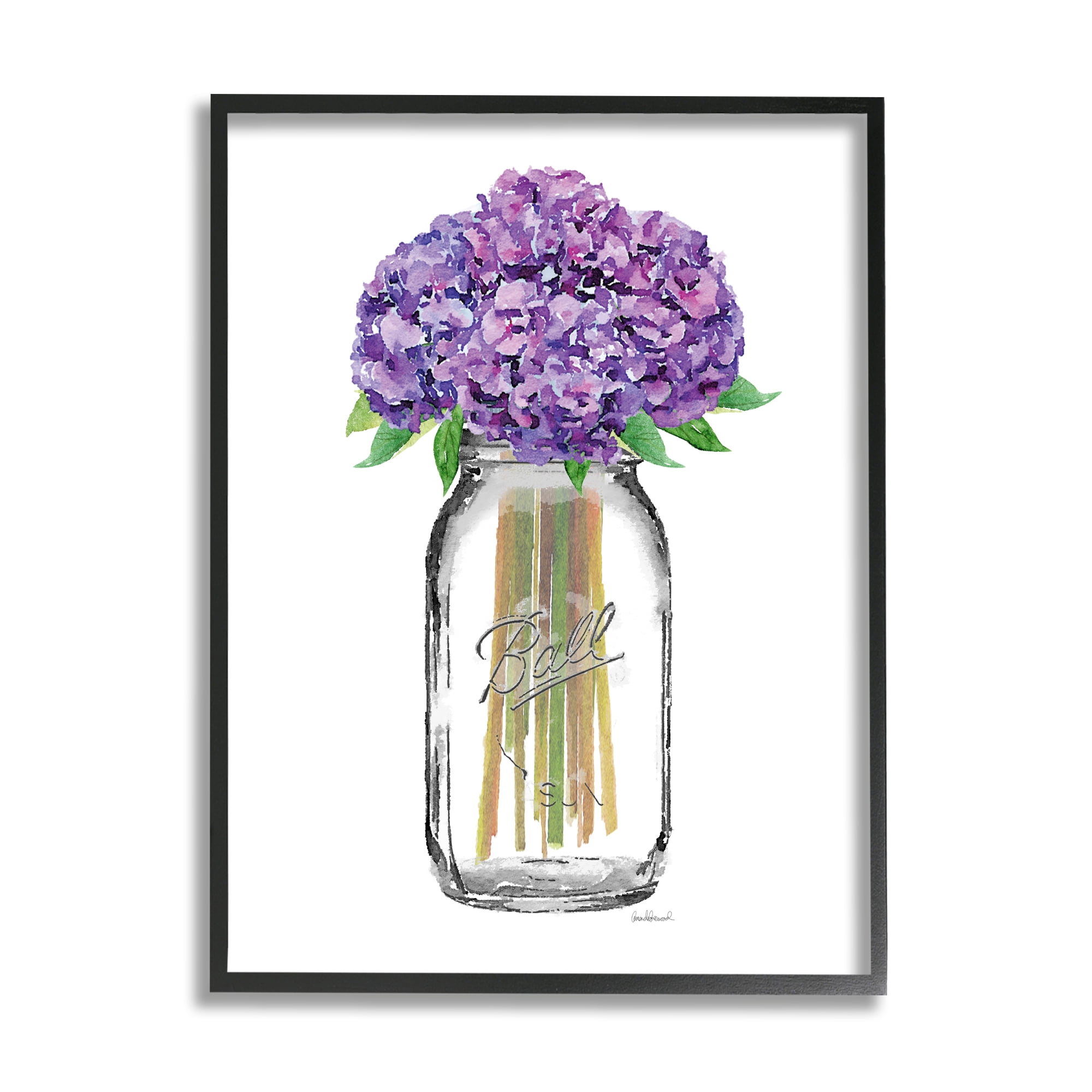 Stupell Industries Fashion Designer Flower Jar Purple Watercolor Framed Wall Art by Amanda Greenwood