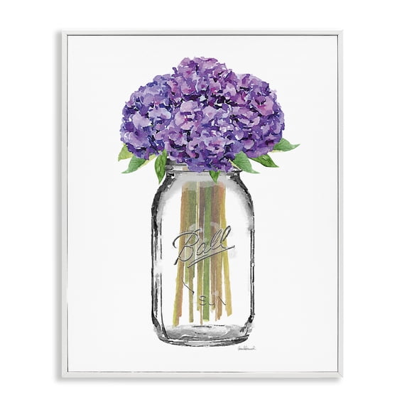 Stupell Industries Glam Fashion Designer Flower Jar Purple Watercolor White Framed Giclee Art, 11 x 14, by Amanda Greenwood